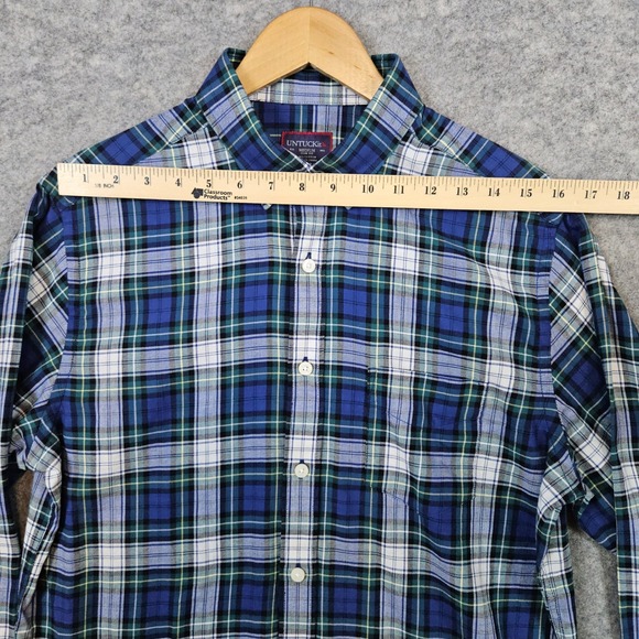 UntuckIt Women's Blue & Green Plaid‎ Button Down Size M Shirt Preston Ridge - Picture 6 of 11